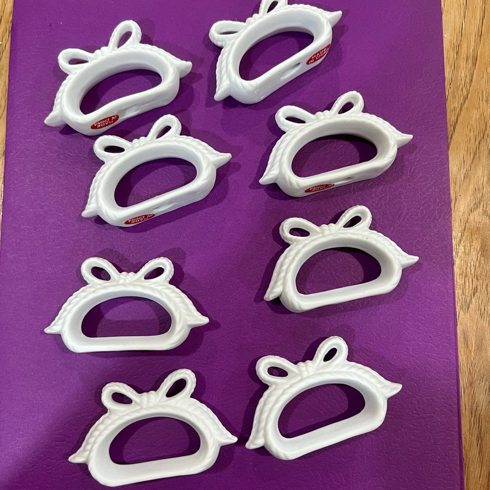 Vintage Bow Bone China Napkin Rings set of 8